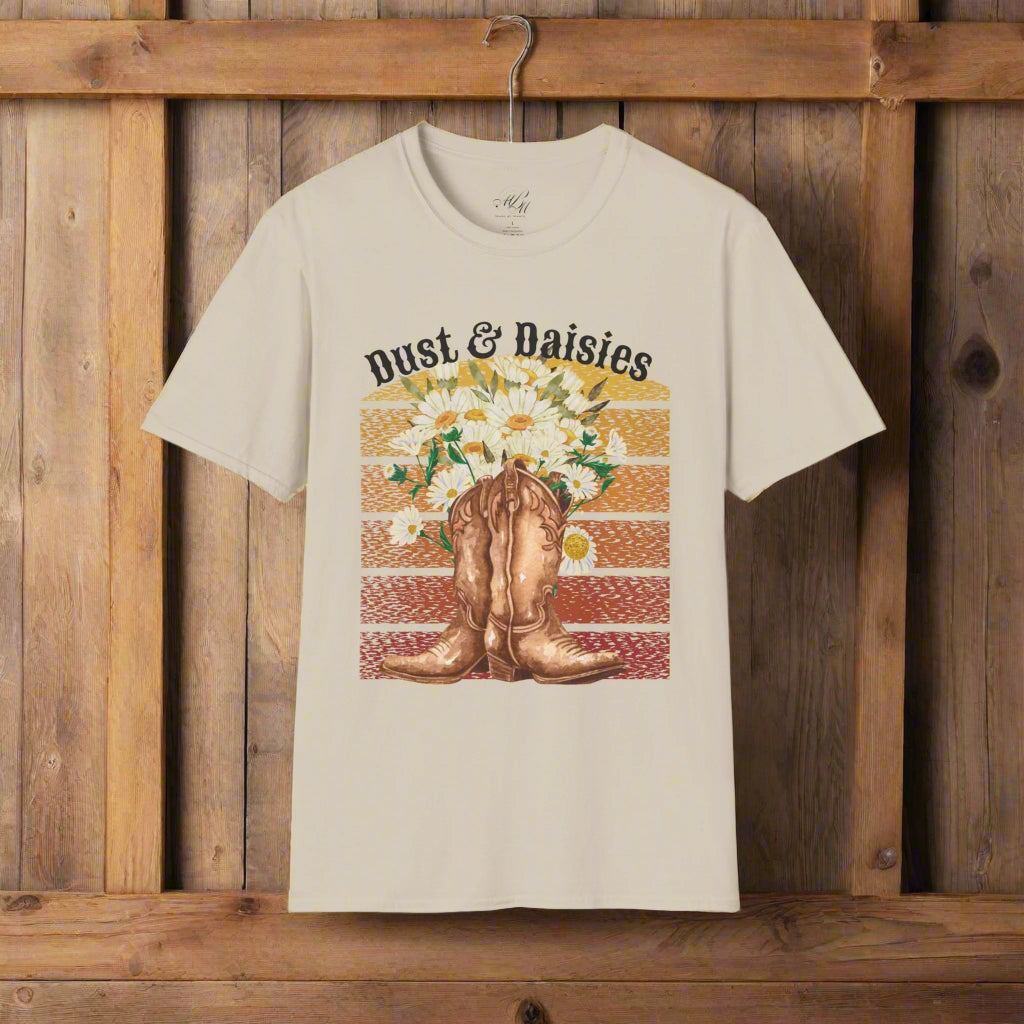 Dust & Daisies – Vintage Floral Cowboy Boot Tee