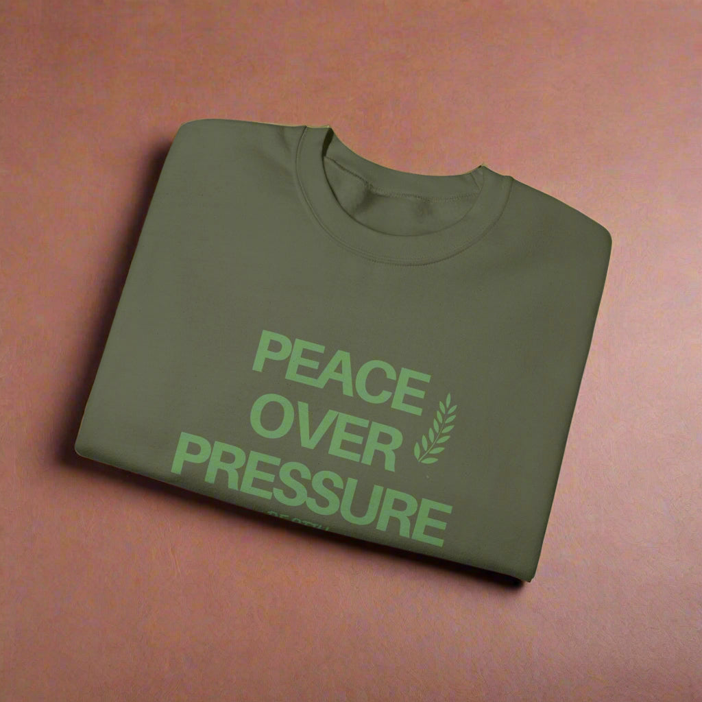 Peace Over Pressure Crewneck Sweatshirt, Cozy Sweatshirt, Relaxed Fit Sweatshirt, Gift for Wellness, Mindfulness Apparel