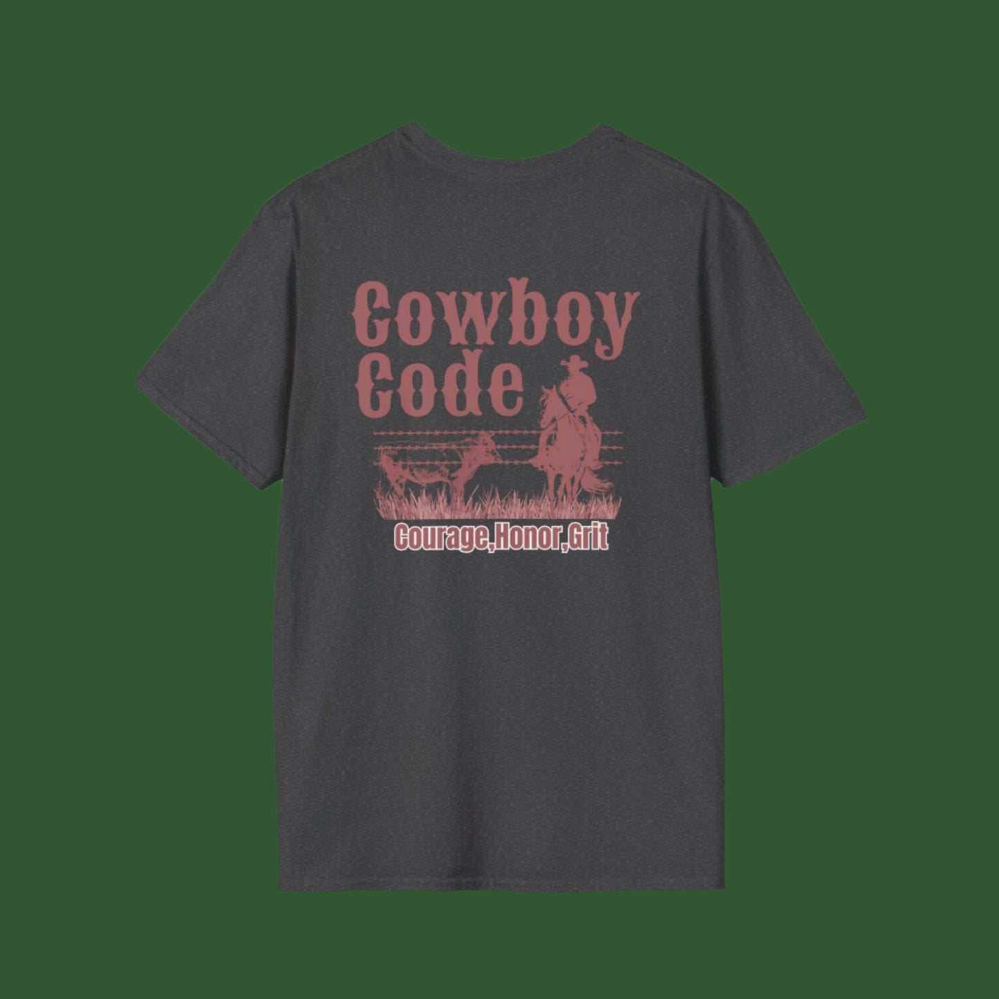 Cowboy Code Unisex Softstyle T-Shirt - Courage, Honor, Grit