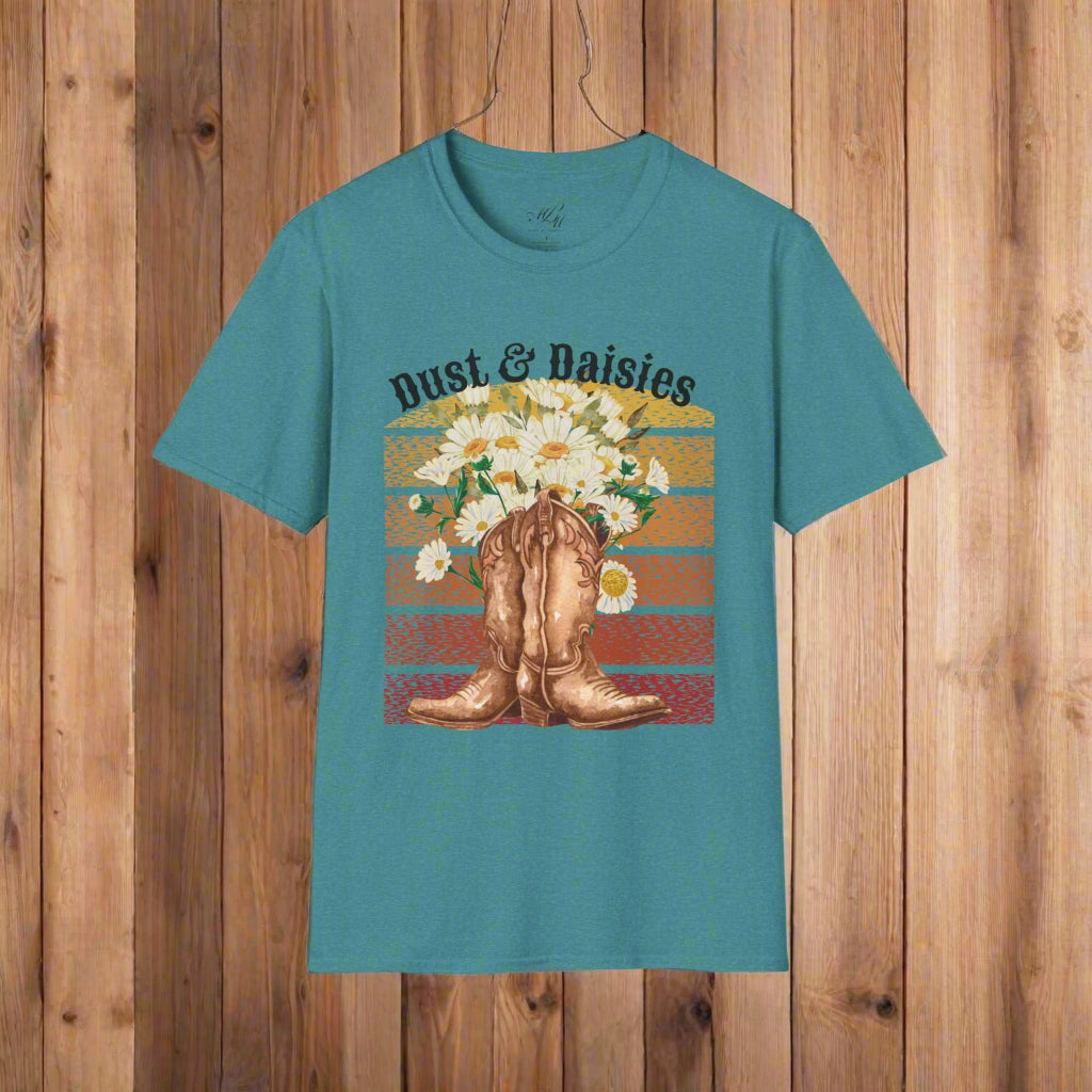 Dust & Daisies – Vintage Floral Cowboy Boot Tee