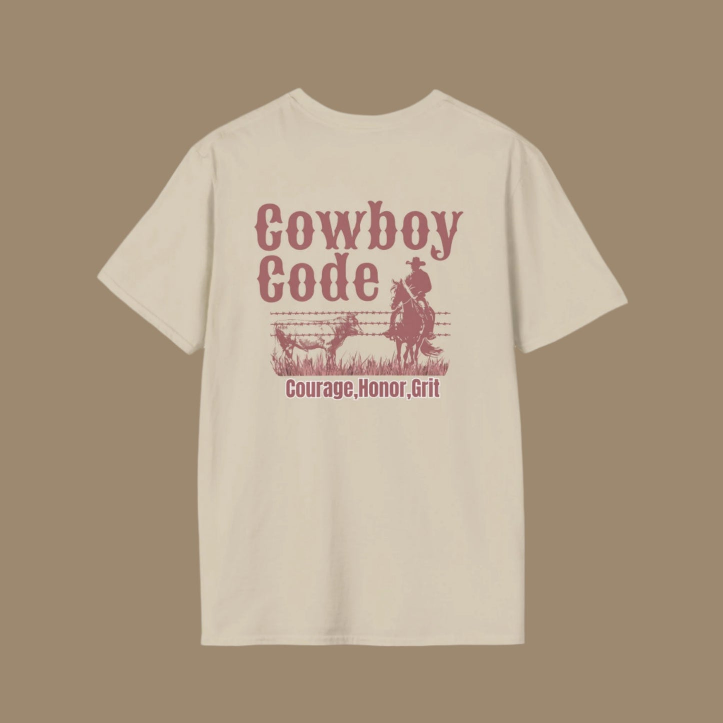 Cowboy Code Unisex Softstyle T-Shirt - Courage, Honor, Grit