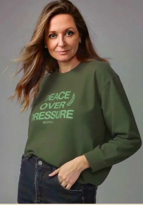 Peace Over Pressure Crewneck Sweatshirt, Cozy Sweatshirt, Relaxed Fit Sweatshirt, Gift for Wellness, Mindfulness Apparel