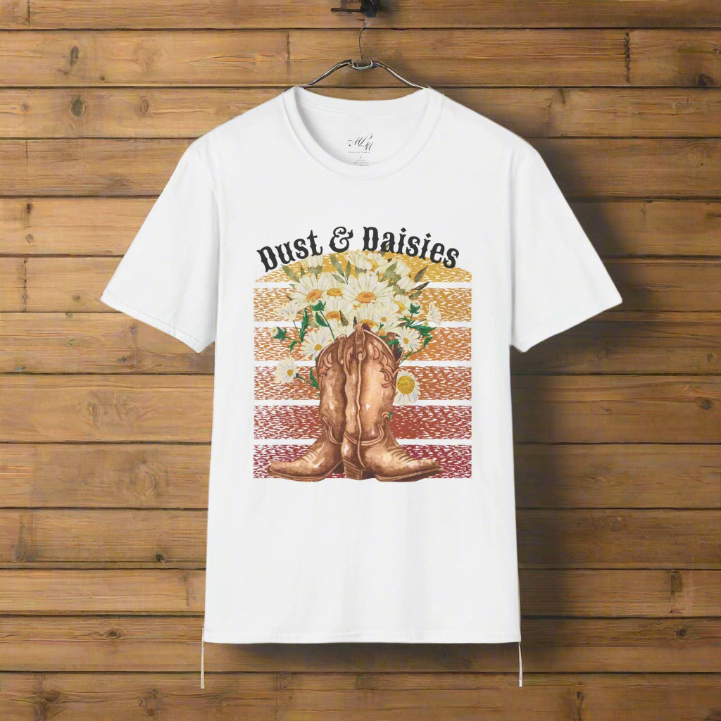 Dust & Daisies – Vintage Floral Cowboy Boot Tee