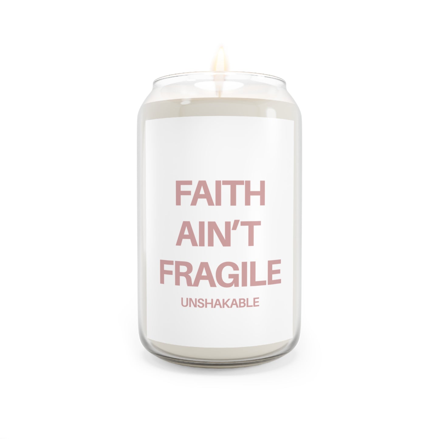 Faith Ain’t Fragile – Inspirational Scented Candle (Comfort Spice, Sea Breeze, Vanilla Bean)