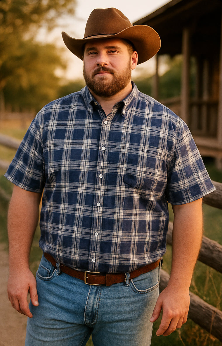 The Bluebonnet Plaid Button-Up