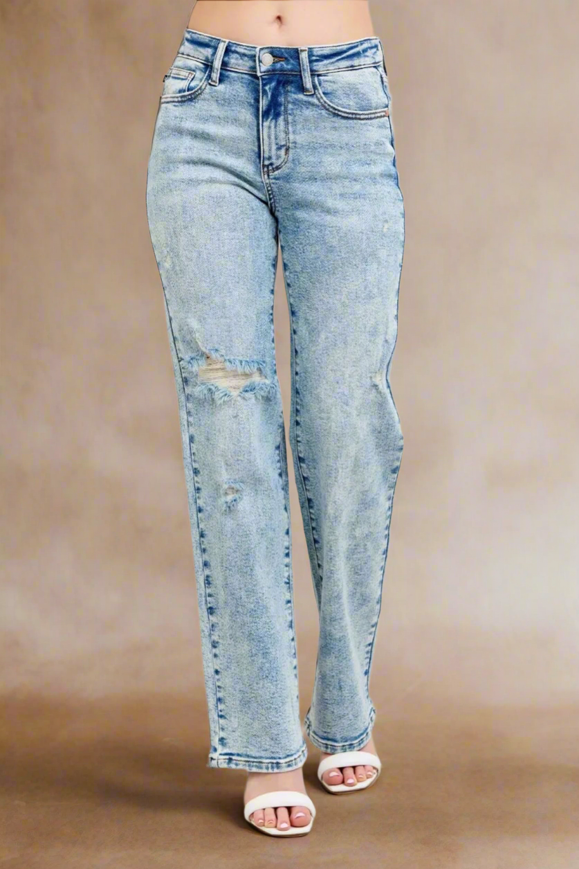 Judy Blue Retro Revival – 90’s Mineral Wash Straight Jeans