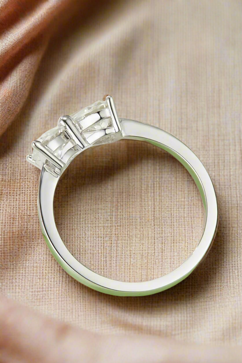 “Grace Tied in Silver” Moissanite Bow Ring