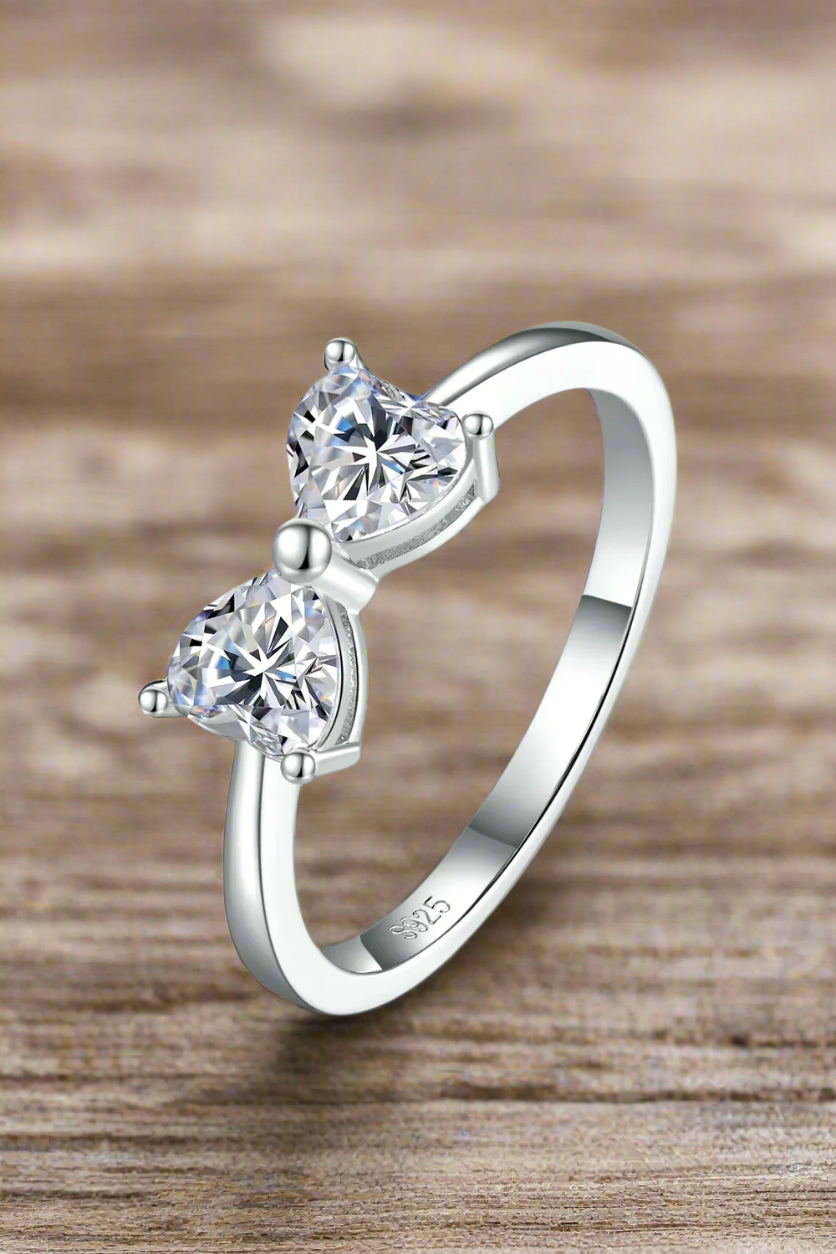 “Grace Tied in Silver” Moissanite Bow Ring