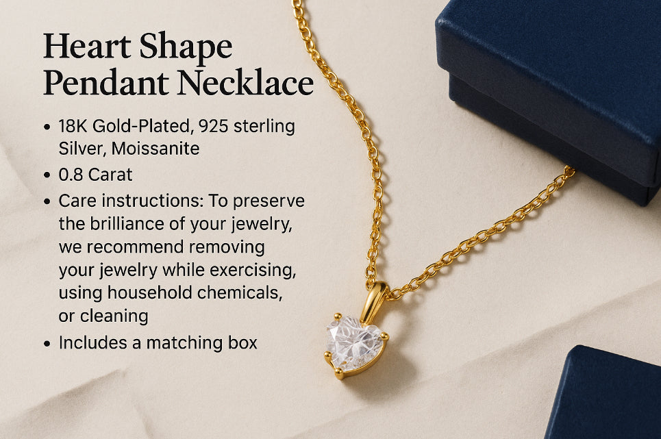 Heart of Light – Moissanite Gold Pendant