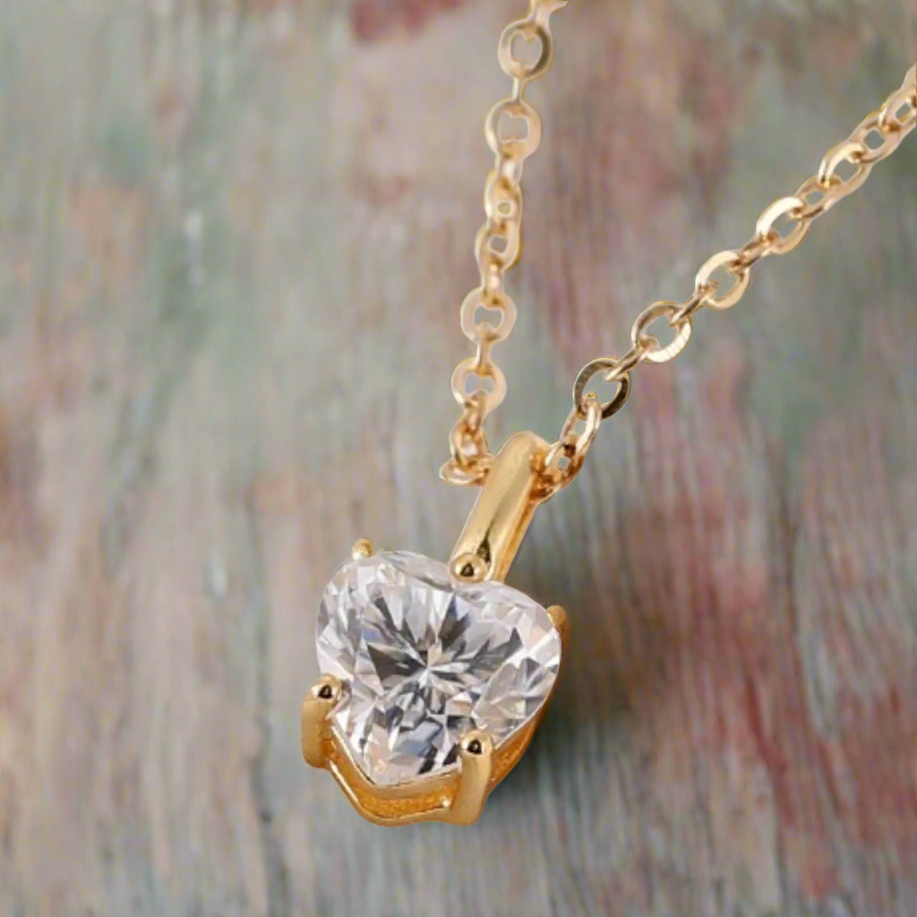 Heart of Light – Moissanite Gold Pendant
