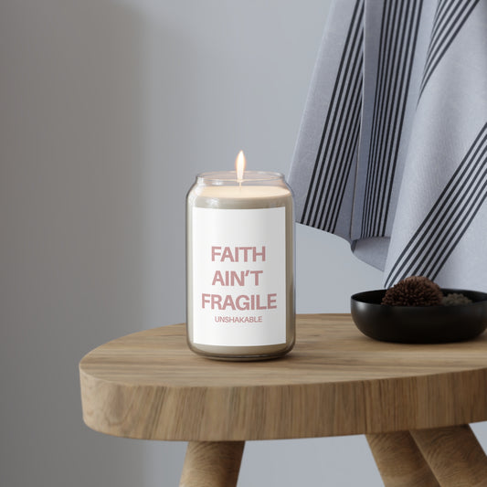 Faith Ain’t Fragile – Inspirational Scented Candle (Comfort Spice, Sea Breeze, Vanilla Bean)