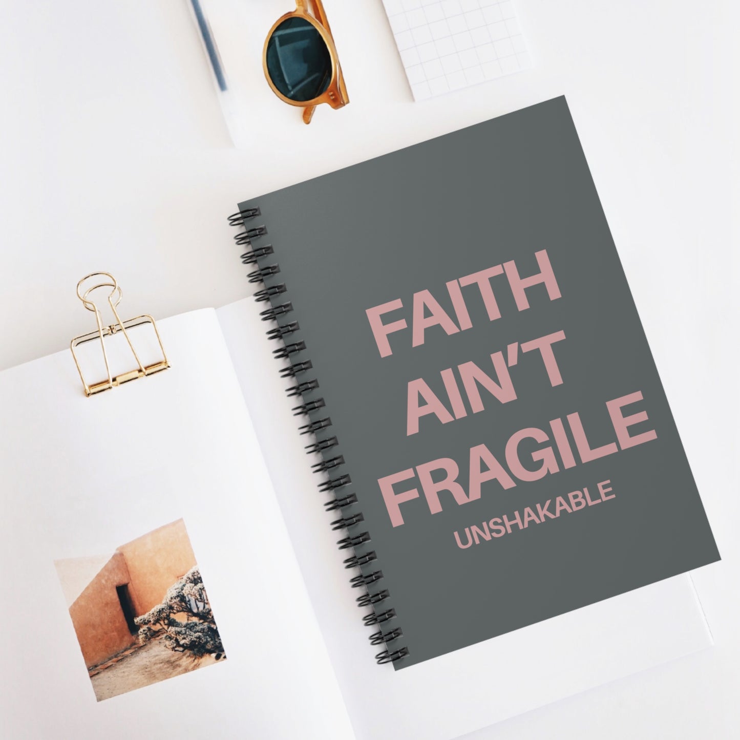 Faith Ain’t Fragile – Inspirational Spiral Notebook | Unshakable Faith Journal