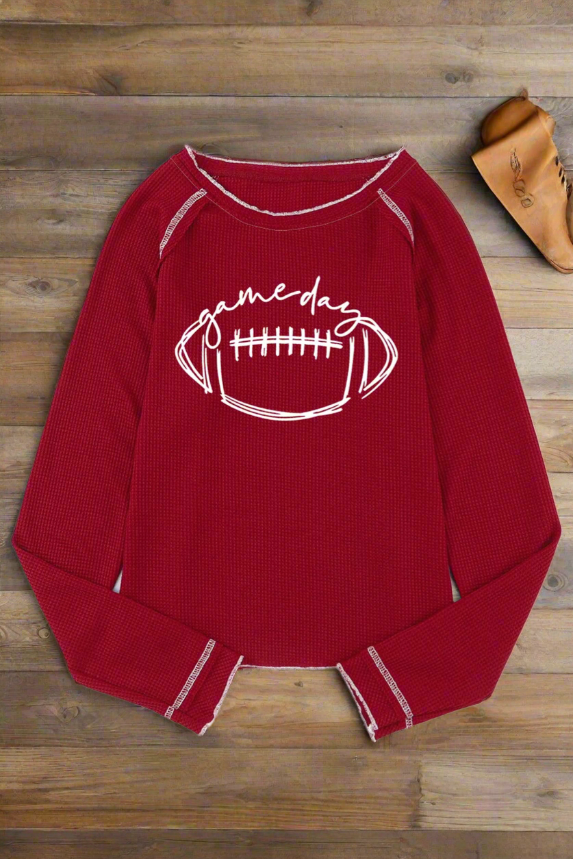 Football Round Neck Long Sleeve Sweatshirt