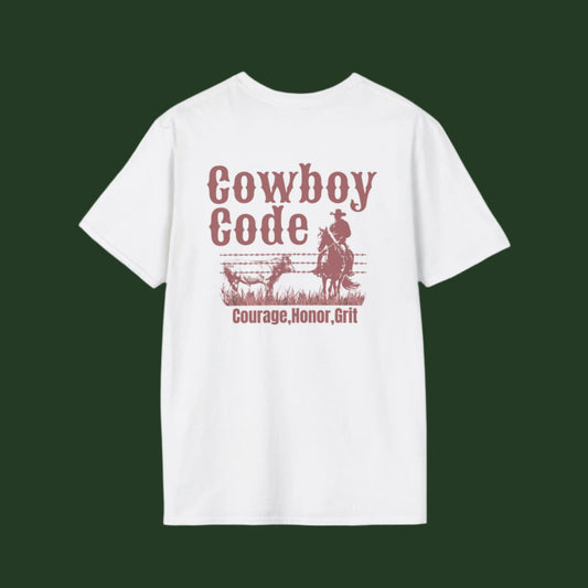 Cowboy Code Unisex Softstyle T-Shirt - Courage, Honor, Grit