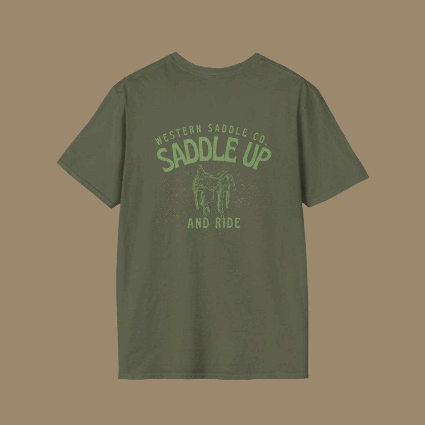 Saddle Up Vintage Graphic T-Shirt - Unisex Softstyle Tee for Equestrian Lovers