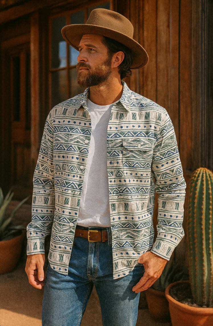 Desert Trails Printed Button-Up Shirt
