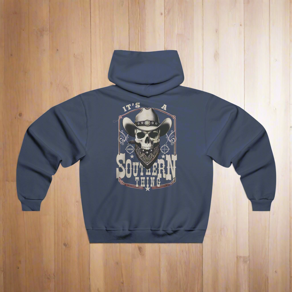 Rogue Rider Hoodie – Southern Skull Cowboy Hat Graphic Sweatshirt