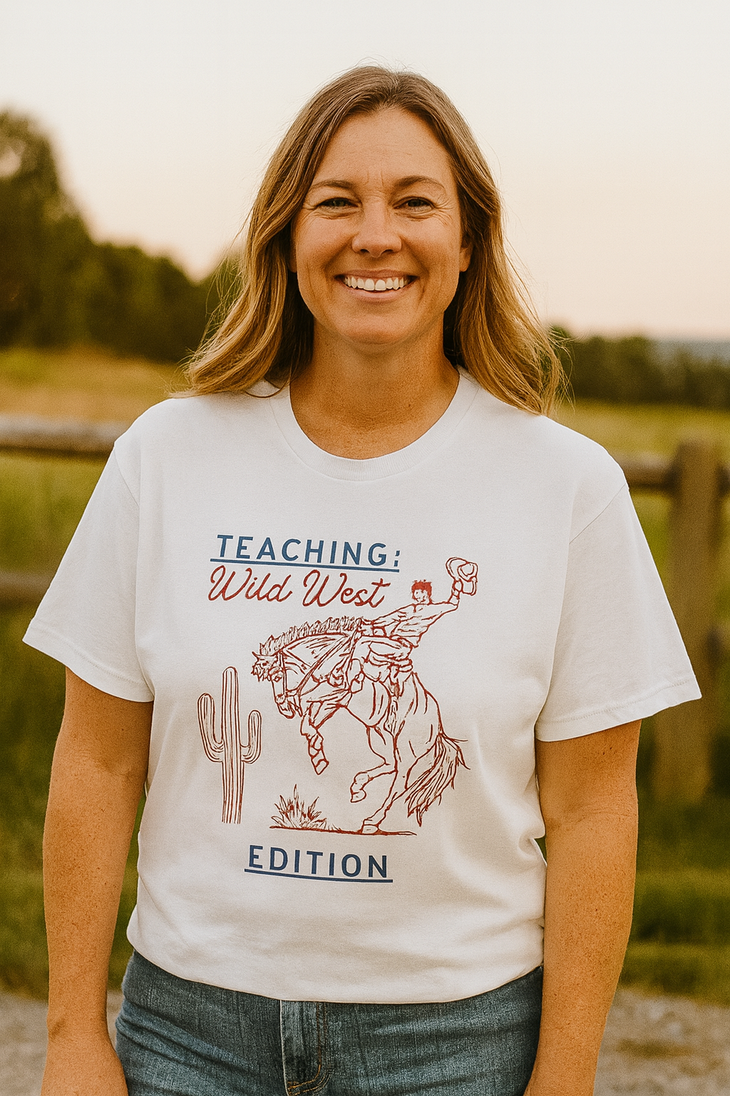 Teaching the Wild West Way Graphic Tee – Rodeo-Inspired Teacher Shirt