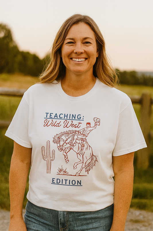 Teaching the Wild West Way Graphic Tee – Rodeo-Inspired Teacher Shirt