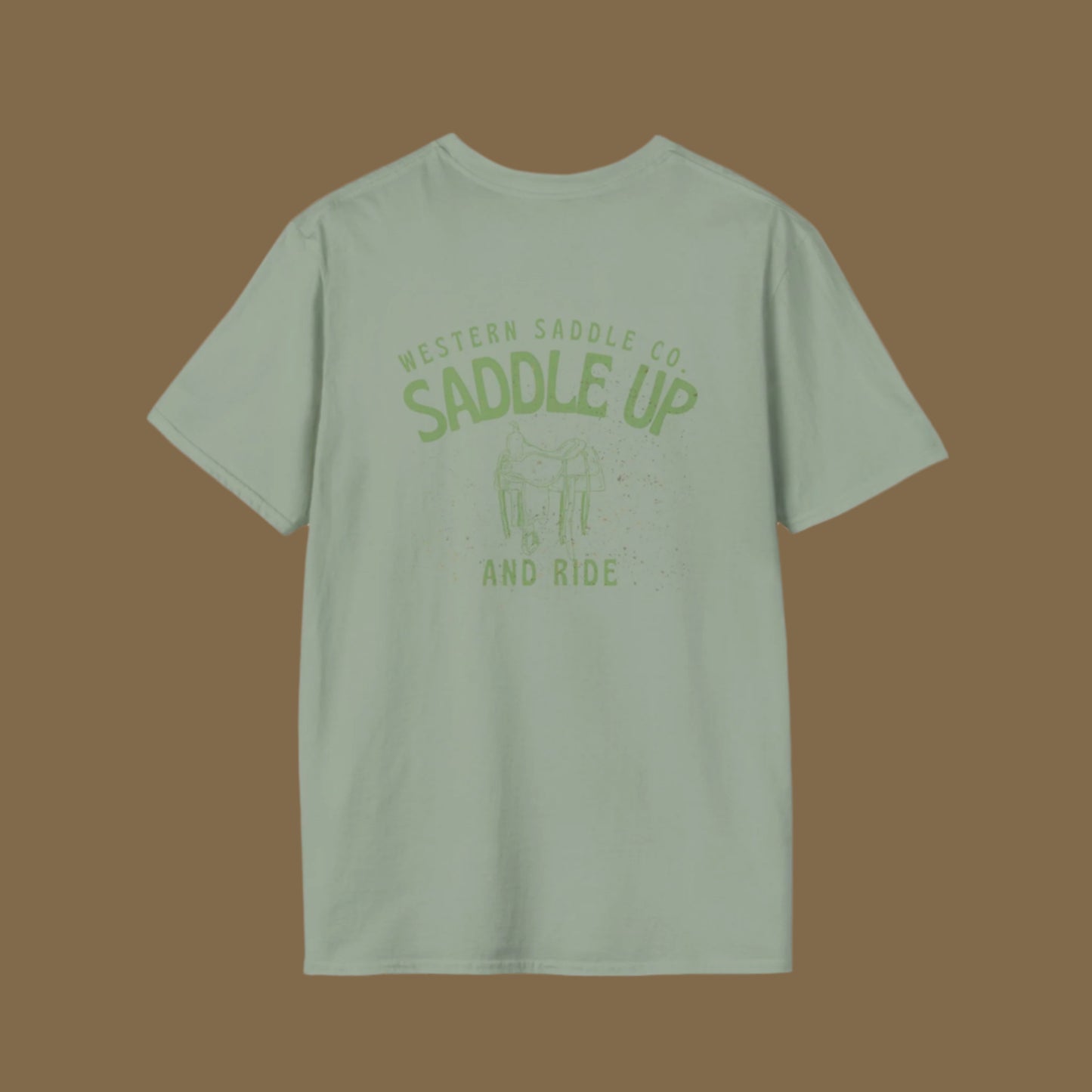 Saddle Up Vintage Graphic T-Shirt - Unisex Softstyle Tee for Equestrian Lovers
