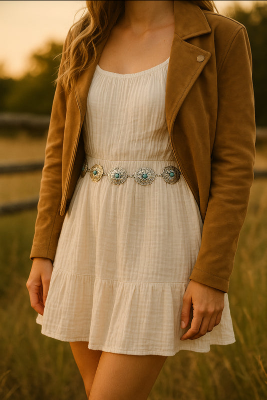 Vintage Turquoise Alloy Belt