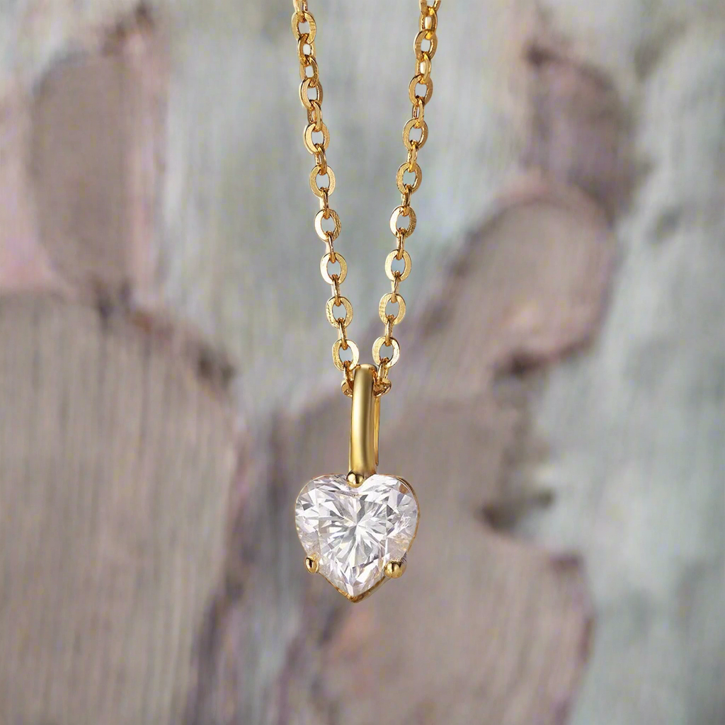 Heart of Light – Moissanite Gold Pendant