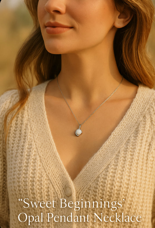 Sweet Beginnings Opal Pendant Necklace