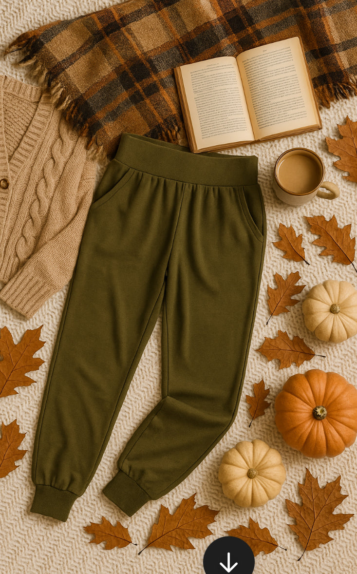 Olive Trail High-Rise Knit Joggers