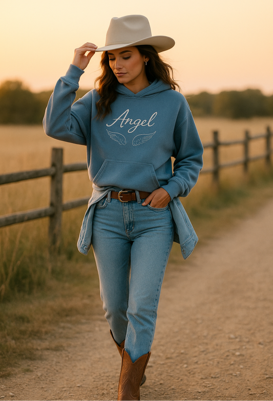 Angel Wings Eco-Friendly Hoodie – Western Minimalist Comfort