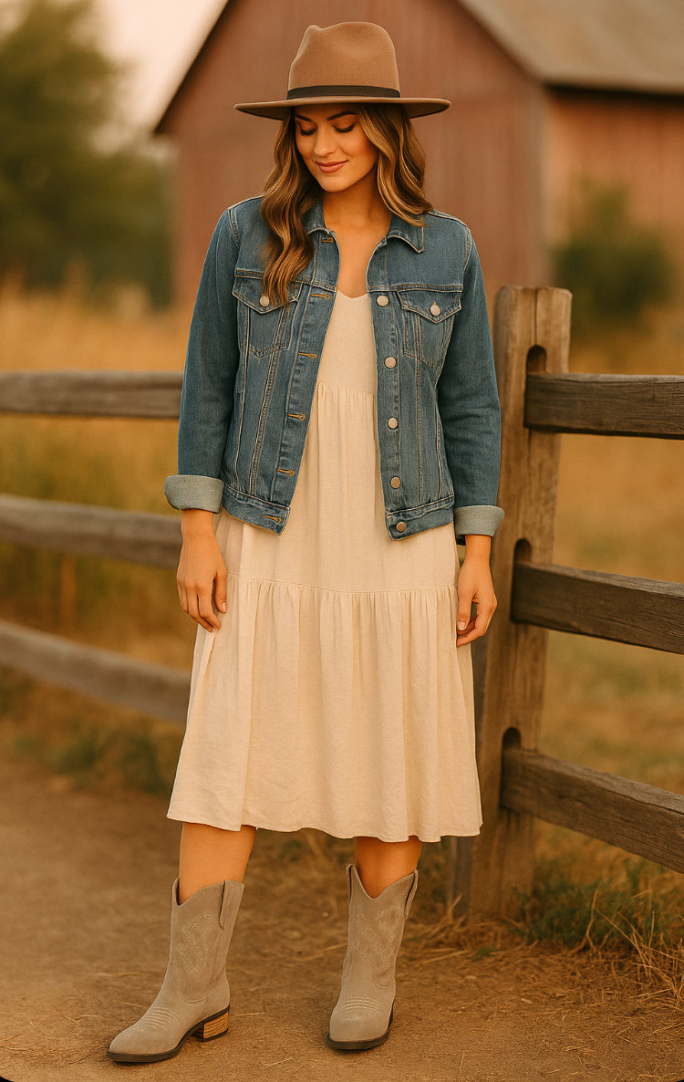 Cowboy Block Heels Boots