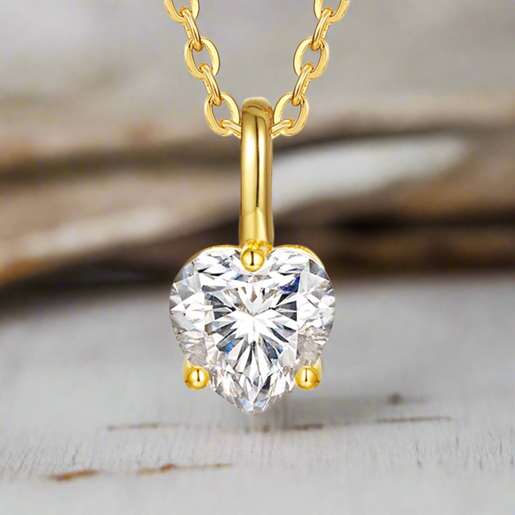 Heart of Light – Moissanite Gold Pendant