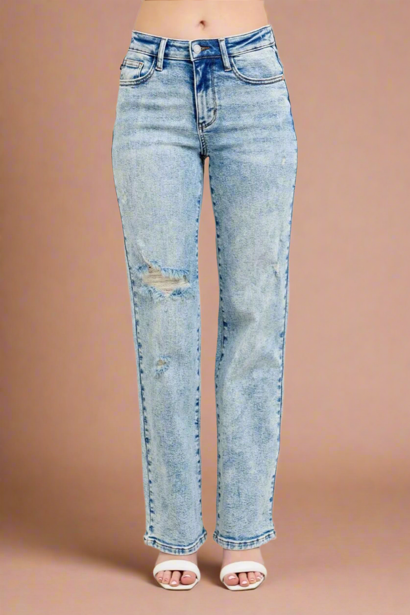 Judy Blue Retro Revival – 90’s Mineral Wash Straight Jeans