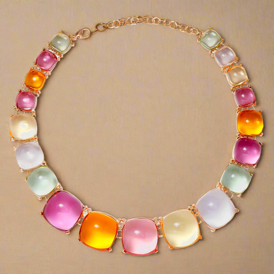 Sunset Rodeo Alloy & Rhinestone Necklace