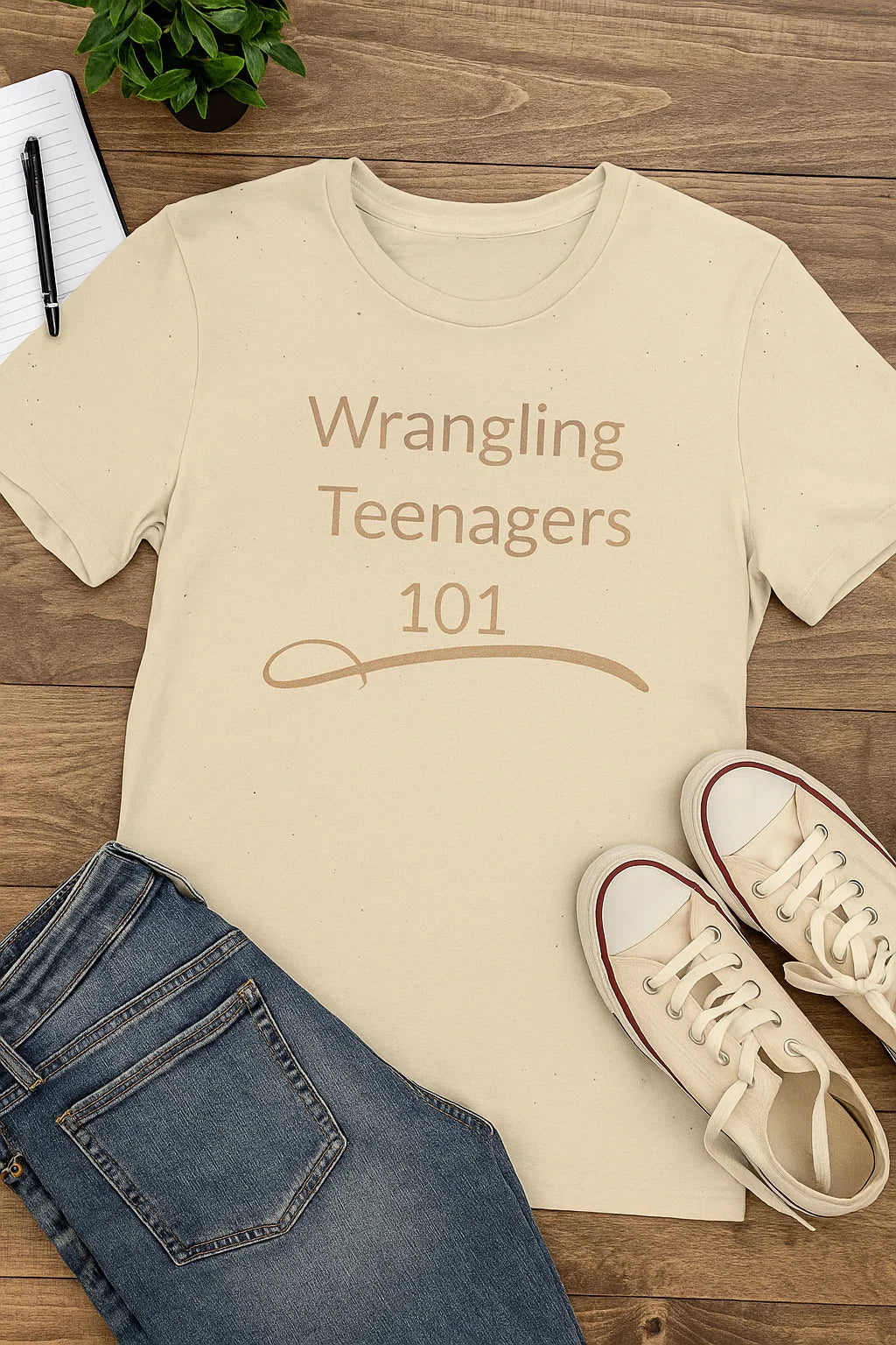 Wrangling Teenagers 101 Unisex T-Shirt, Parenting Humor Tee, Funny T-Shirt for Moms and Dads, Gift for Parents, Casual Wear