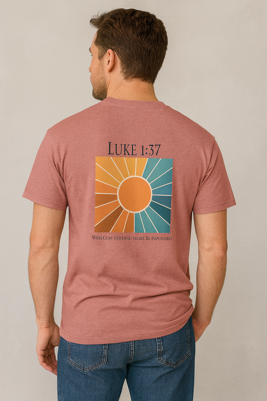 Luke 1:37 "Sunshine & Promise" Faith Tee – Men's Short Sleeve
